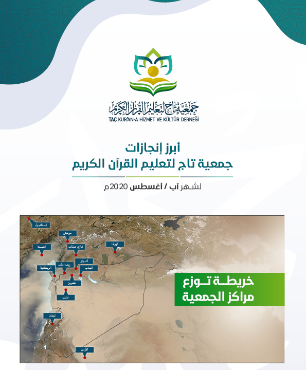 أبرز إنجازات جمعية تاج خلال شهر آب/ أغسطس 2020م